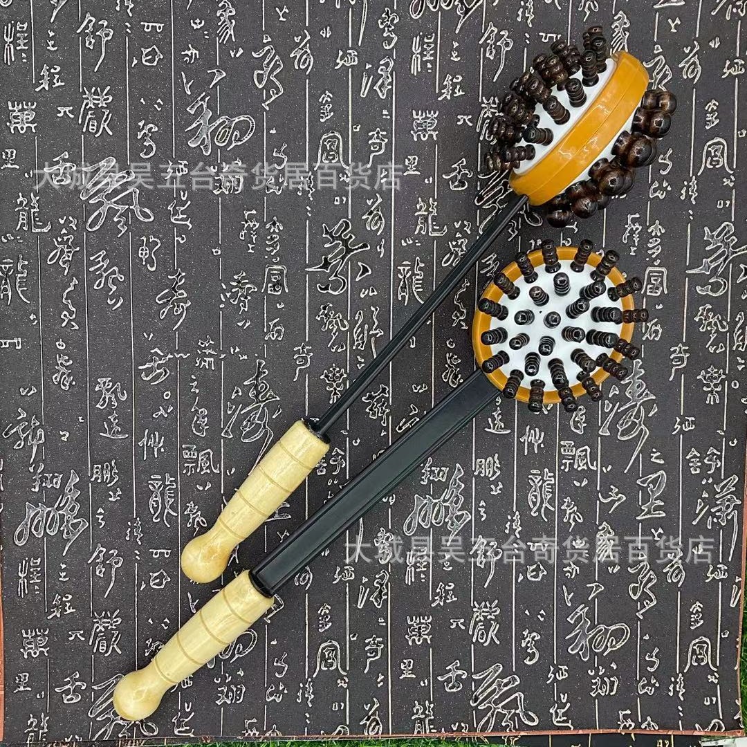 木制硅胶把手气囊按摩捶