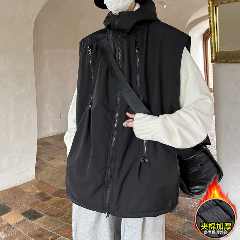 Зарядите хлопковый жилет! Зимний хлопковый жилет, Мужская водонепроницаемая куртка на молнии MJ200-P75