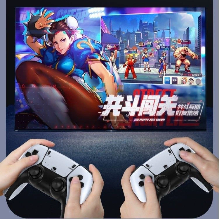 Game console, wireless joystick, handle for double