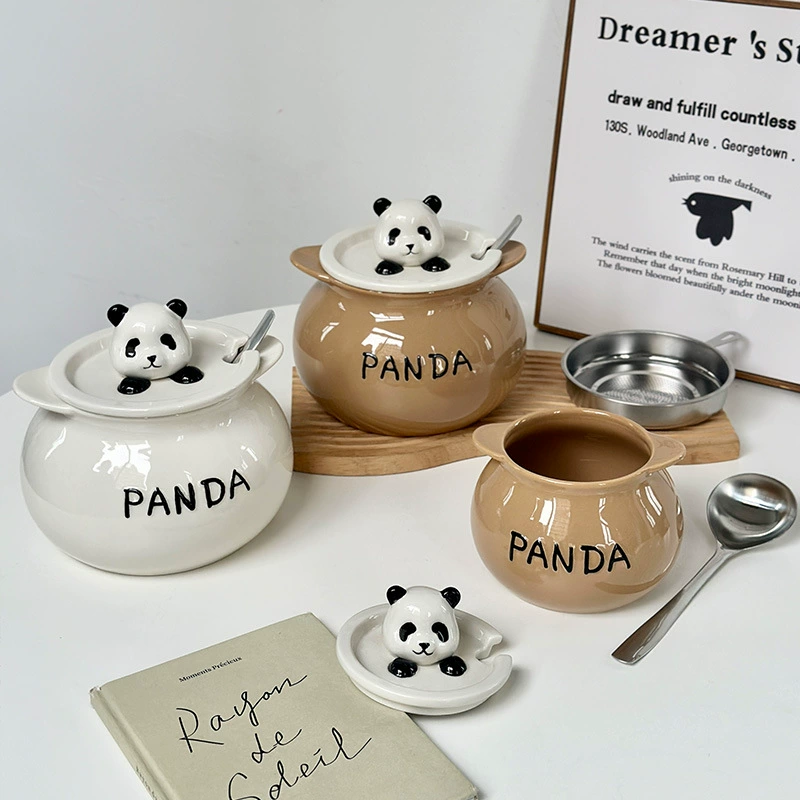 Прямые продажи Panda Kitchen банка для сала бытовая керамическая банка с высокой термостойкостью чили масло специальная банка мясной жир пищевой