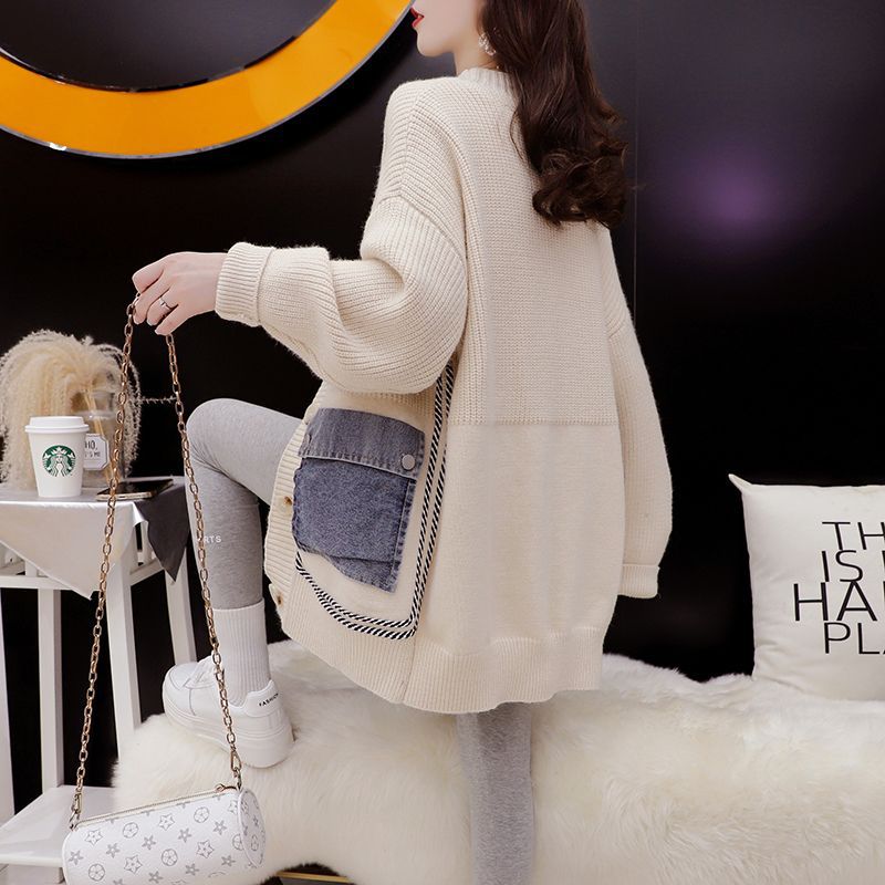 2022 nuevo Otoño e Invierno estilo occidental que reduce la edad versátil diseño de estilo perezoso estilo coreano suéter casual de longitud media para mujeres image 5