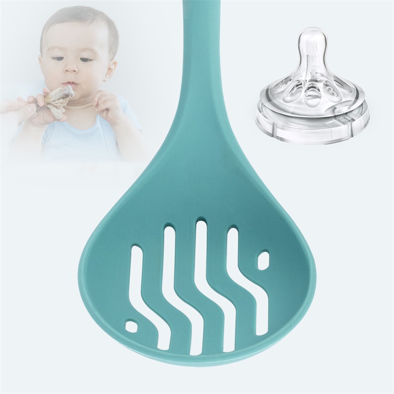 新款硅胶厨具六件套漏铲漏勺意面爪粉爪硅胶包尼龙厂家定制颜色