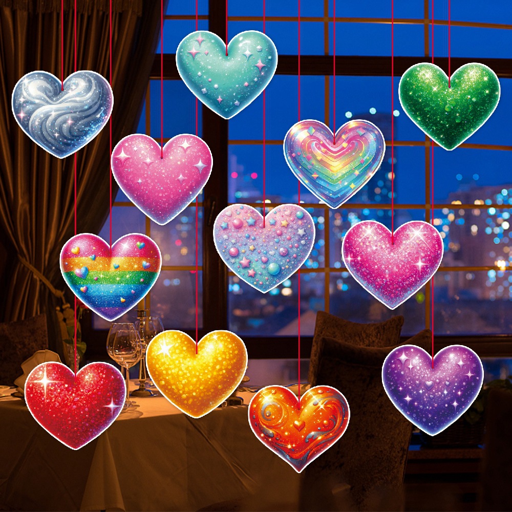 Nueva decoración de la fiesta del día de San Valentín colgantes colgantes del día de San Valentín propuesta de boda colgantes de techo colgantes en forma de corazón