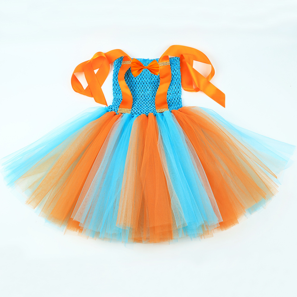 Kid's Clothing children's enlightenment program Blippi costume Halloween cosplay girl dress_voghion.com