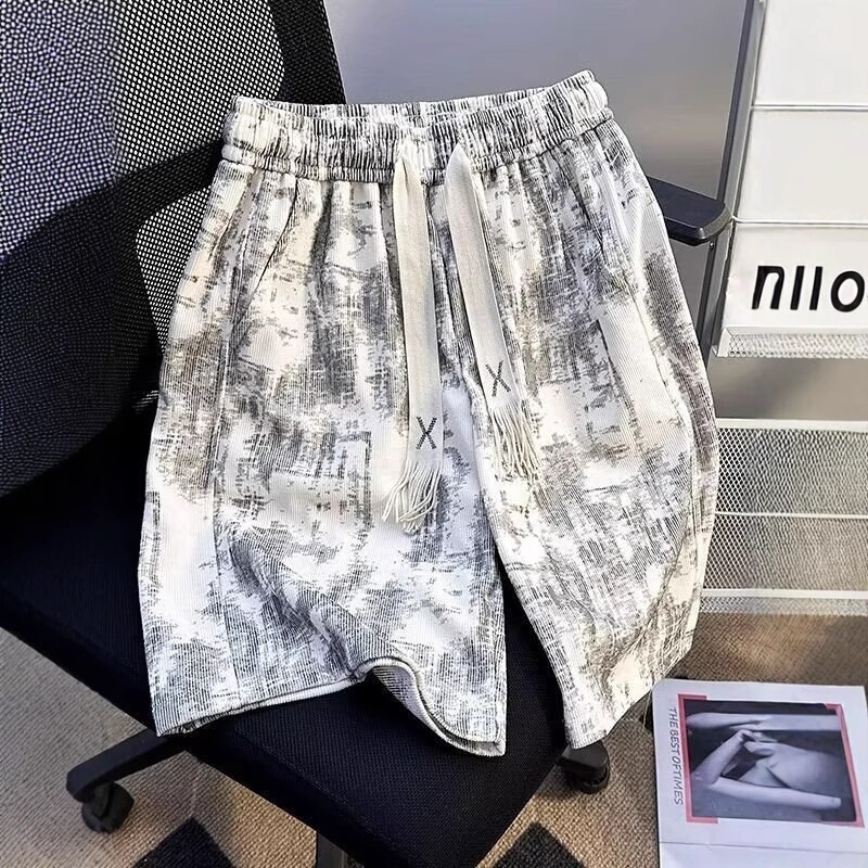 National Style Dirty Tie-Dye Work Shorts 2025 New Men's Loose Washed Summer Straight-Leg Sports Five-Point Pants National Style Dirty Tie-Dye Work Shorts 2025 New Men's Loose Washed Summer Straight-Leg Sports Five-Point Pants