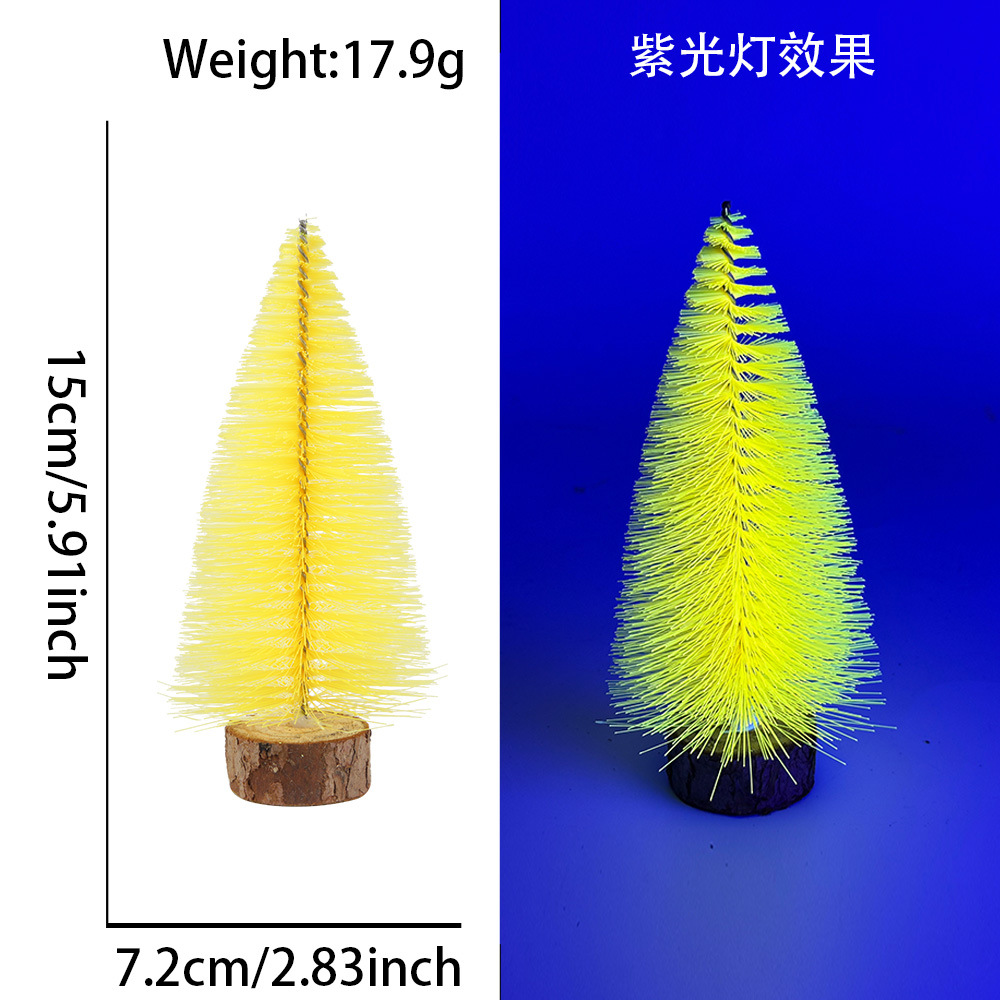 Amazonas mini árbol de Navidad fluorescente color pines de árbol de Navidad ventana decoración de escritorio imitación decoración de árbol pequeño