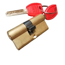 防盜門鎖芯紅黑柄家用公寓出租純銅鎖芯批發AB電腦鑰匙鎖芯65-120
