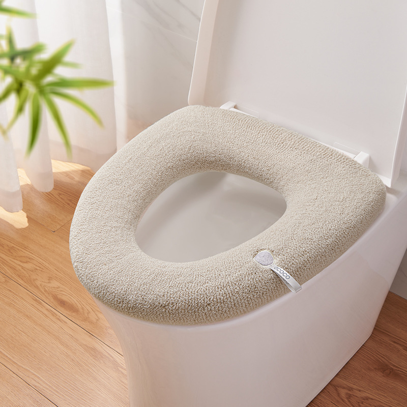 Engrosada cubierta del cojín del asiento del inodoro de invierno cojín del hogar pegatinas de otoño e invierno Cuatro Estaciones universal de felpa asiento de inodoro