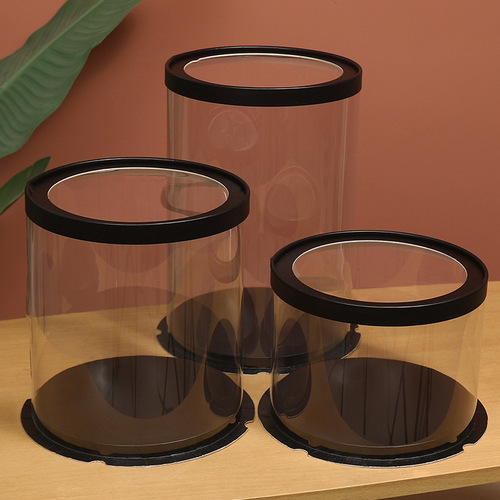 Circular transparent cake box 6-inch 8-inch 10-inch single-layer double-layer high gift box birthday cake box