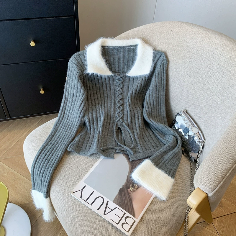 现货 条纹纯棉正肩长袖T恤女秋季设计感修身内搭打底衫上衣