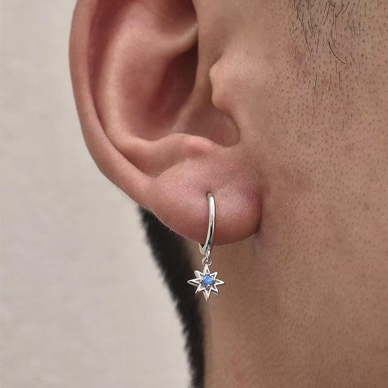 Eight-pointed Star Earrings For Men Unique Niche Design Accessory_voghion.com