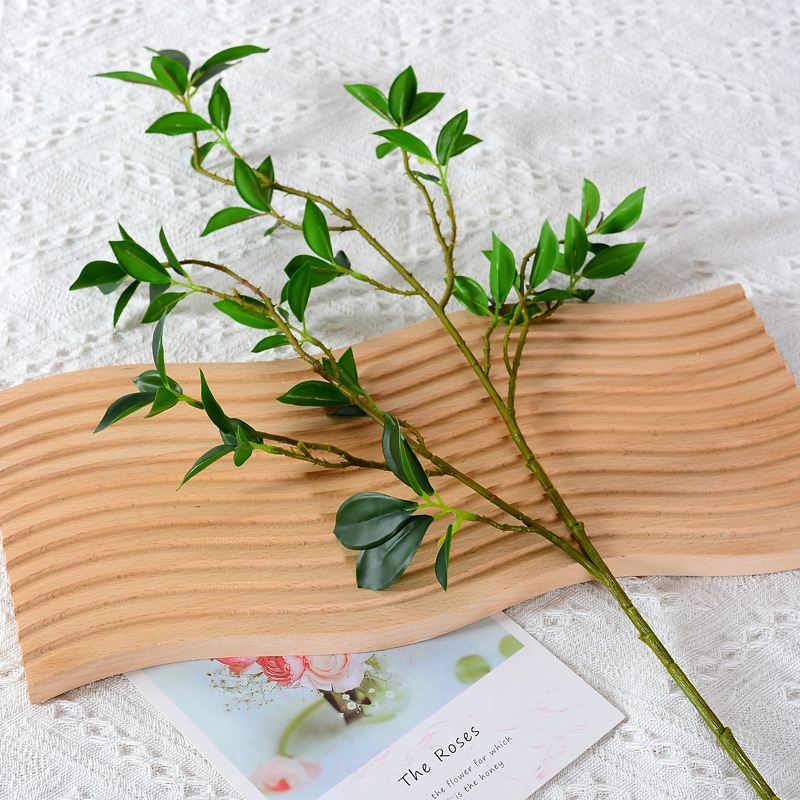 Té de montaña artificial Milan hoja pequeña hoja de Banyan HOJA DE Banyan planta verde Rama larga casa decoración de plantas verdes