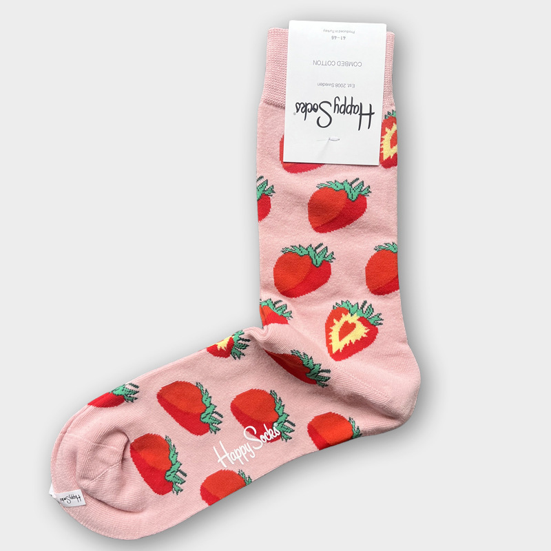 ハッピーソックス メンズソックス ミドル丈 コーマ綿 吸汗消臭 通気性 スウェーデン製 おしゃれ カラフル 薄手