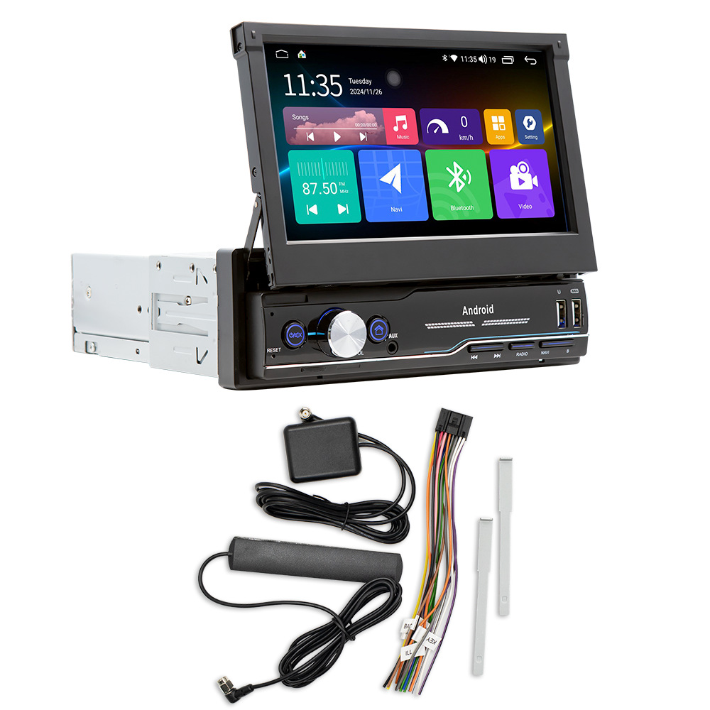 Transfronterizo de 7 pulgadas de un solo husillo telescópico Android GPS Navigador inalámbrico carplay pantalla grande controlador central de automóviles