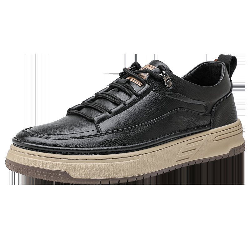 Comfortable High-quality Leather Casual Work Shoes Middle-aged People, With Stylish Stitching And Versatile Design,_voghion.com