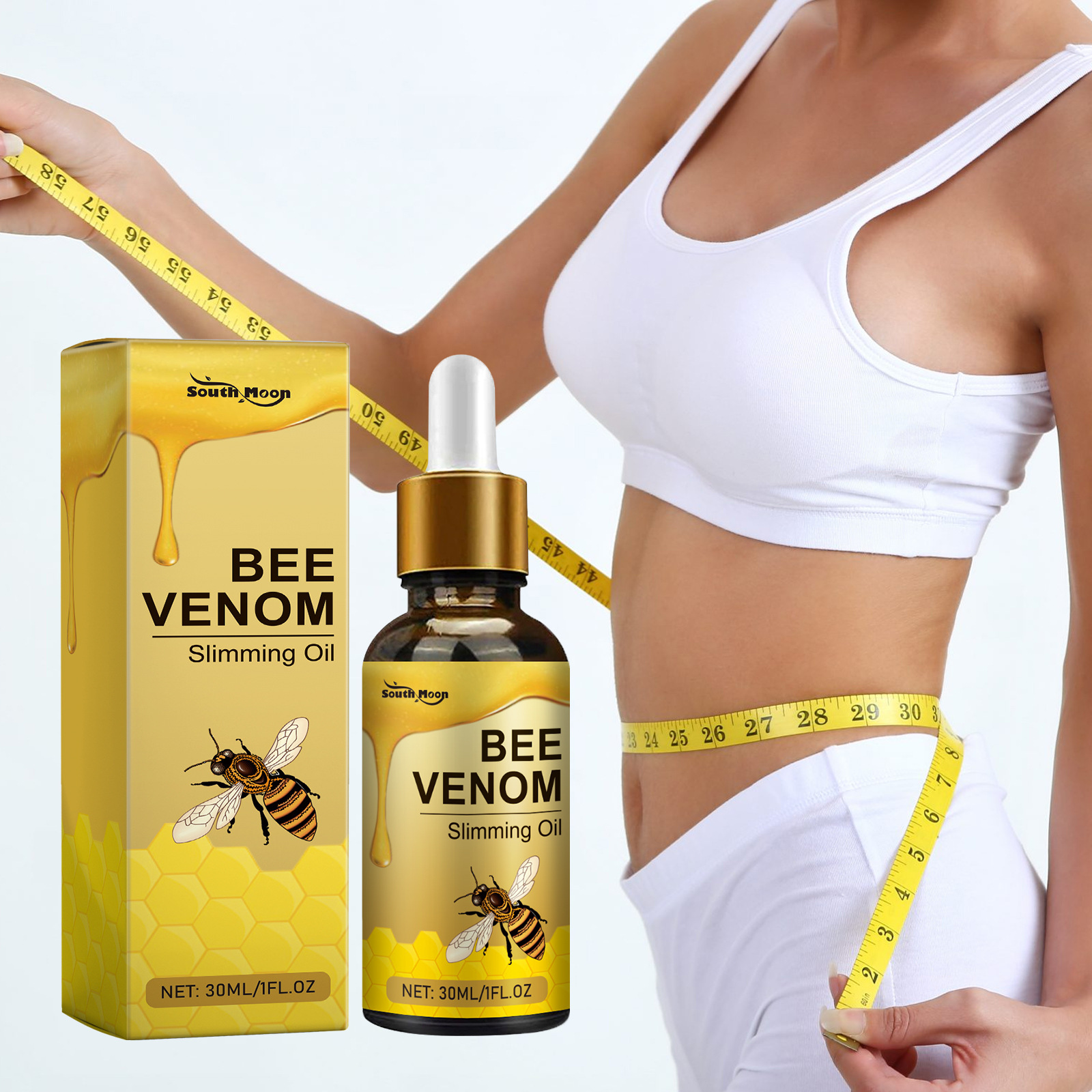 South Moon Bee Venom Body Care Essential Oil Cares for the Body and Skin, Moisturizes the Curves of the Body, and Massages the Body with Essential Oil
