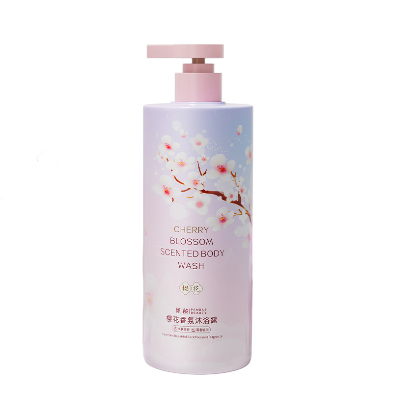 Gel de ducha con fragancia de flor de cerezo rosa blanca verde 800ml control de aceite limpiador hidratante fabricante duradero image 6