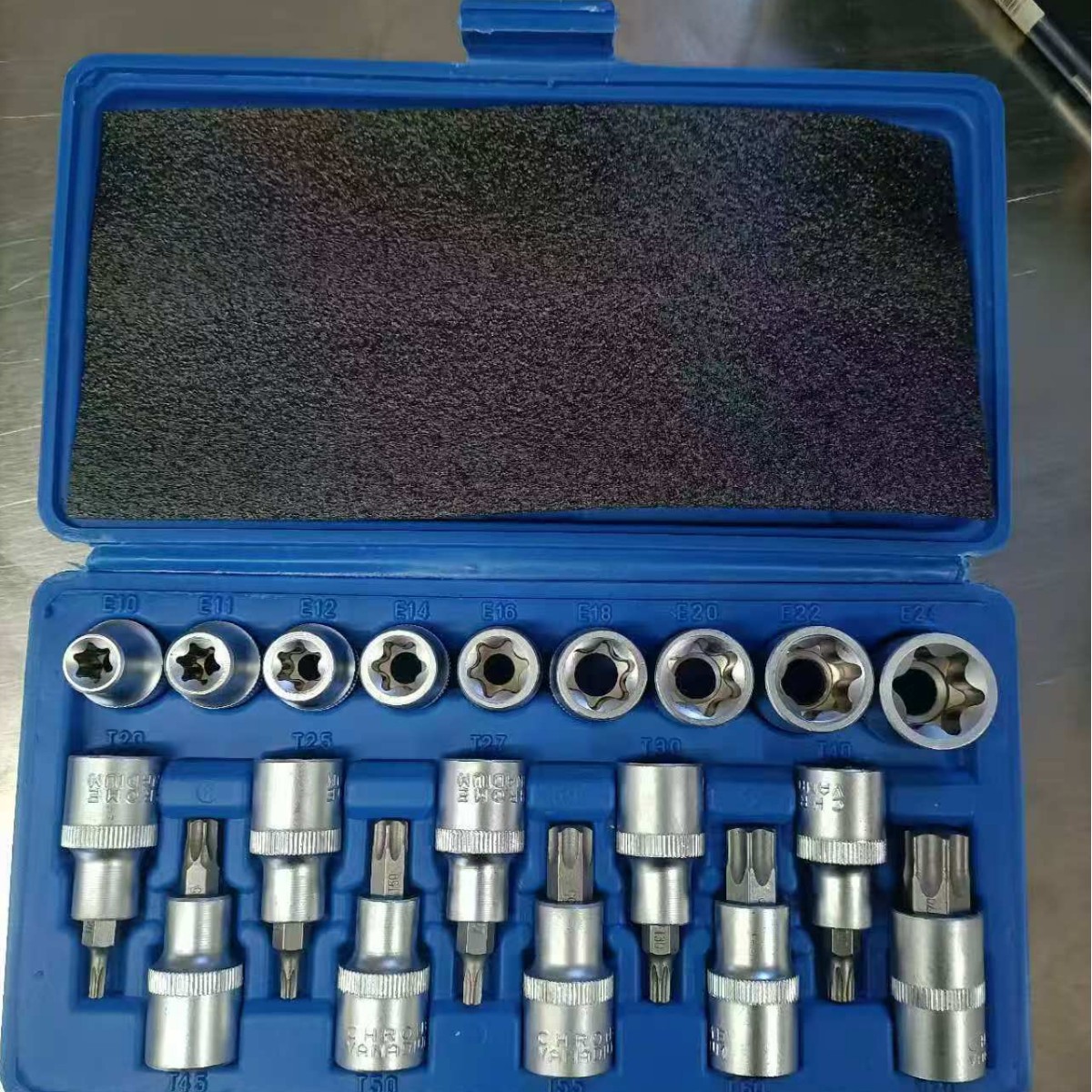 Manga alargada conjunto de flores de ciruela 14 lotes de cabeza 34 hexagonal spline combinación de patrón de herramienta de reparación de automóviles