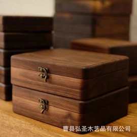 实木精油收纳盒黑胡桃木42格大容量精油雕刻木盒桌面整理收纳盒