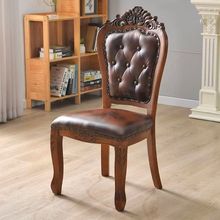 欧式餐椅实木现代休闲软包酒店会议简约麻将靠背家用实木椅子凳子
