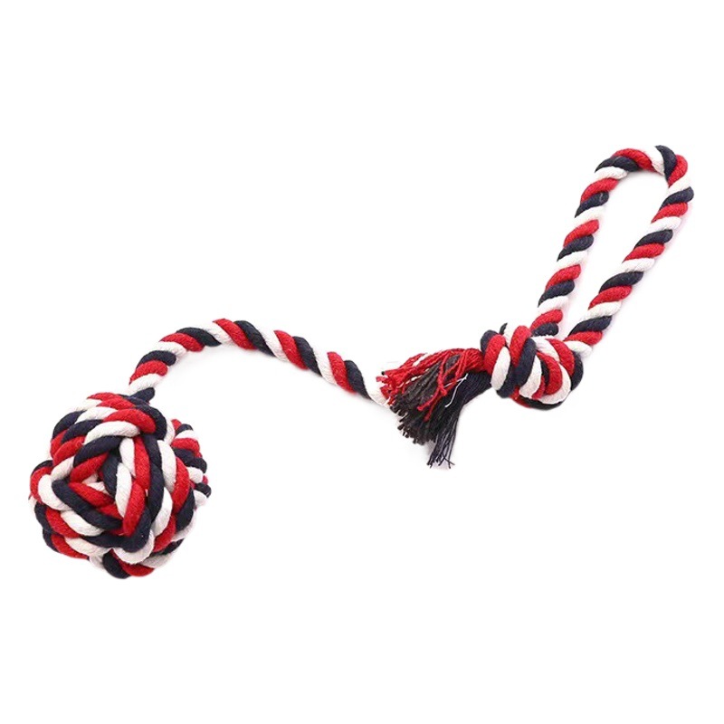 Juguete de cuerda de algodón para perros entrenamiento molar tiro de la mano bola colgante juguete de entrenamiento para perros resistente a mordeduras Corgi Teddy suministros para mascotas