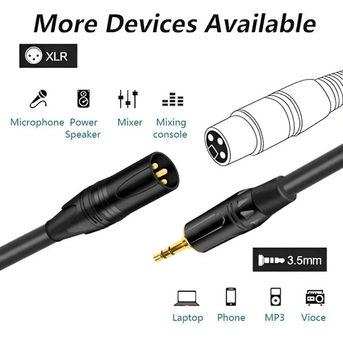 3.5 to 6.5 audio cable, mobile phone and computer connected to mixer amplifier, electric guitar 3.5MM to 6.35MM cable