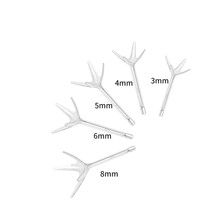 纯银四爪耳钉空托提供镶嵌加工锆石托diy银饰品耳钉配件999耳钉托