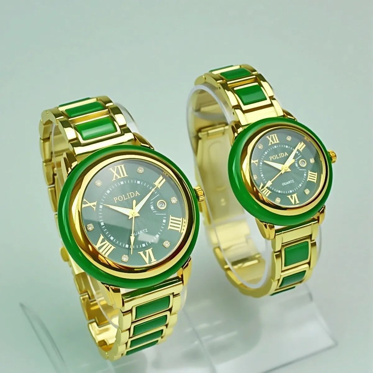 Herren Armbanduhr Mit Kalender Und Jadeoptik Chronograph Design_voghion.com