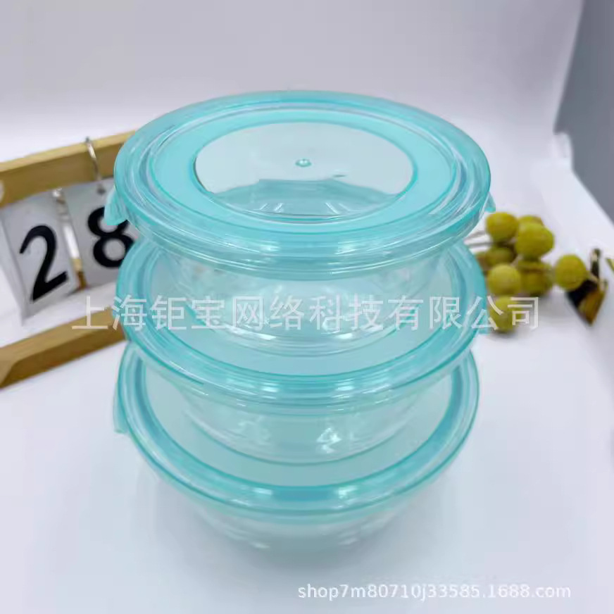 Caja de almuerzo de vidrio resistente a altas temperaturas de alta borosilicona, caja de microondas rectangular, caja de sellado, tazón de vidrio de grado alimenticio para mantener fresco