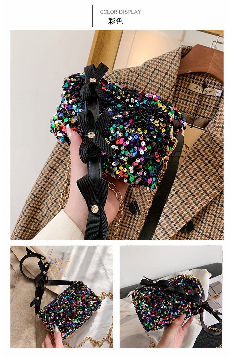 Korean Sequin Chain Shoulder Messenger Bag display picture 2