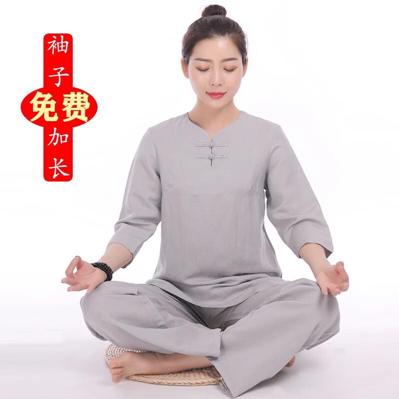 Zen Clothing Buddhist Women's Clothing Zen Chinese Style Literary Retro Linen Tea Clothing Women's Suit Tea Artist Autumn Layman's Clothing Zen Clothing Buddhist Women's Clothing Zen Chinese Style Literary Retro Linen Tea Clothing Women's Suit Tea Artist Autumn Layman's Clothing