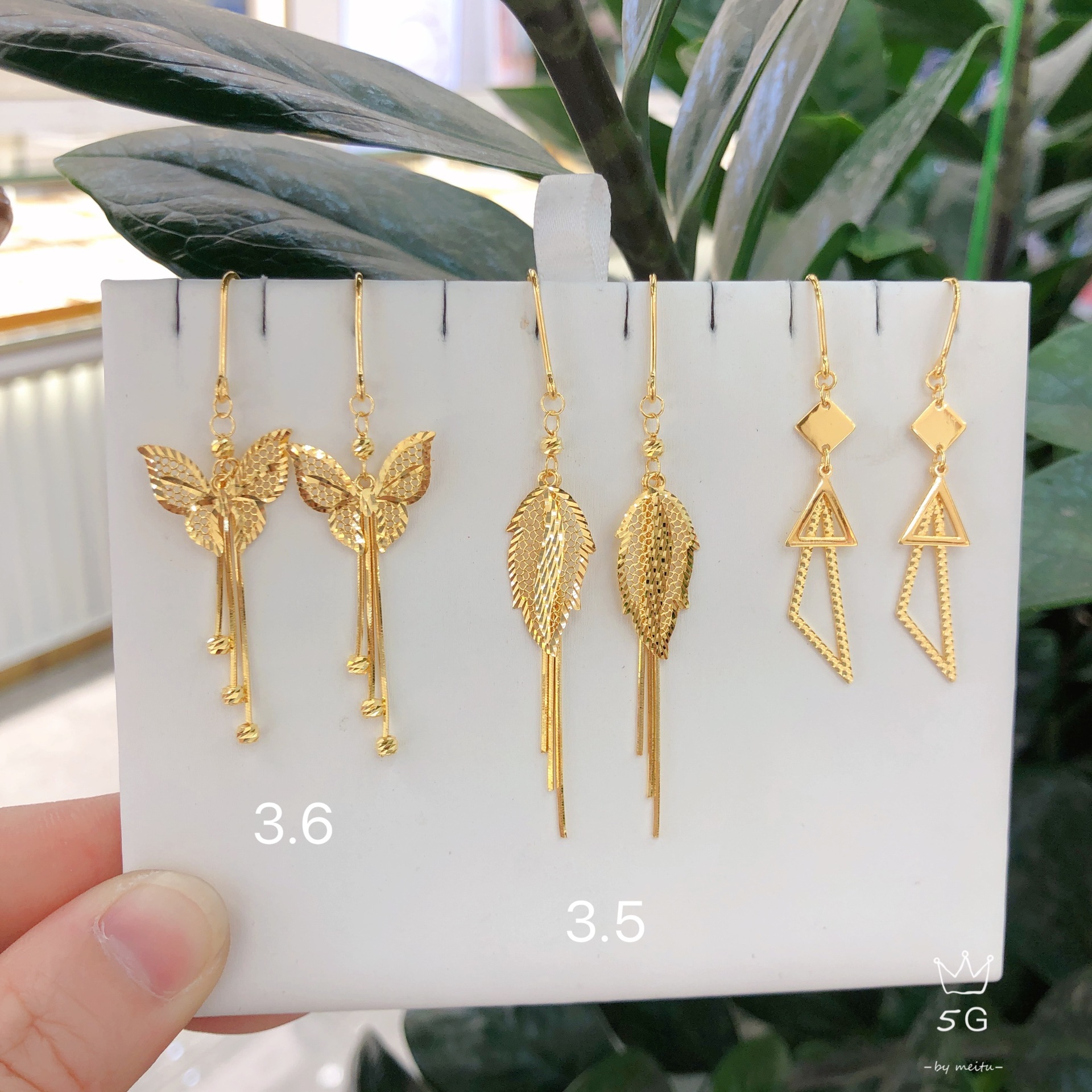 Sufficient gold 999 Hollow butterfly love ring gold tassels Earrings birthday Family Friend One piece On behalf of