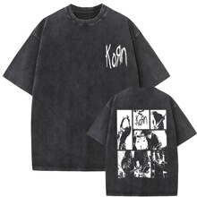 New Washed Vintage Alternative Nu Metal Rock Band Korn Print