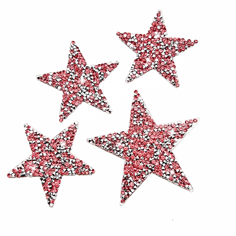 Diamante de diamante de pentaca rosa personalidad DIY cristal diamante de diamante de resina de diamante al por mayor joyas de ropa