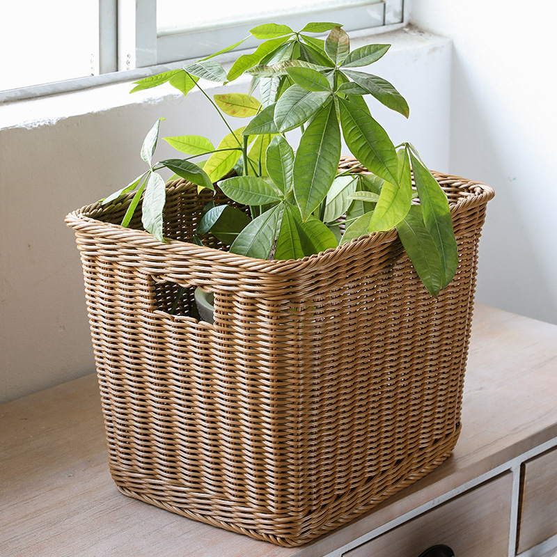Cesta de almacenamiento de ropa sucia imitación de tela de caña hoteles residenciales toallas de baño cesta de lavandería ropa de lavandería cesta de ropa sucia