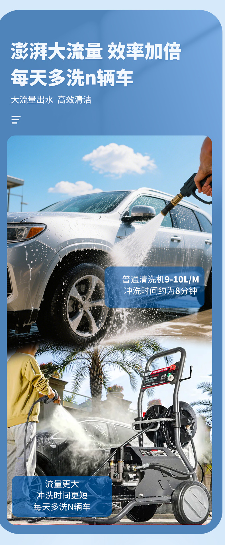Green Power Household Car Washer, Tiger Power Iron Armor Household Cleaning Machine, High-Pressure Car Washer, Small Household Cleaning Machine