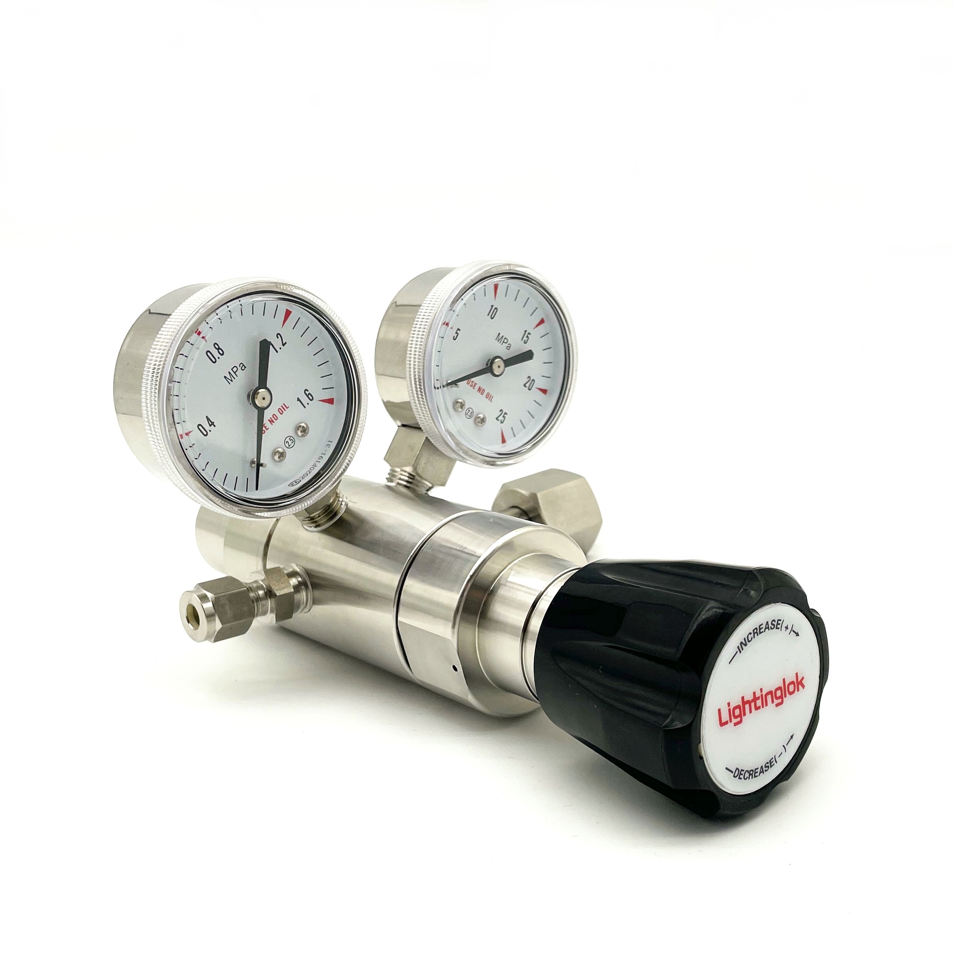 R31不锈钢双极减压调压阀实验室精密氧气氮气氩气氦气氢气甲烷