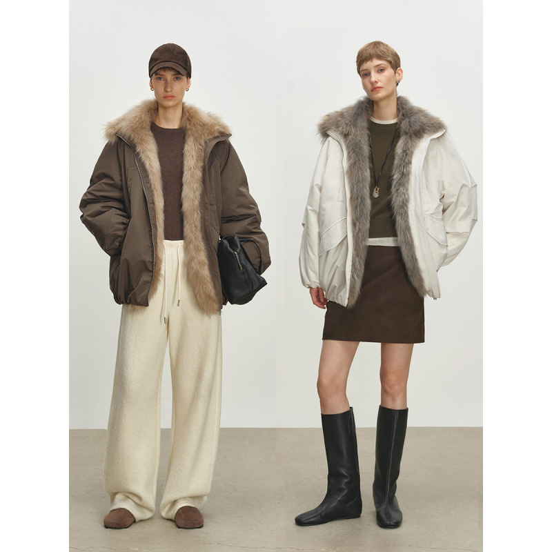 Msbeast Temperature-Locking Raccoon Fur Collar +90 White Duck down Bud-Shaped Silhouette down Parka for Snow Travelers # 3936Y Msbeast Temperature-Locking Raccoon Fur Collar +90 White Duck down Bud-Shaped Silhouette down Parka for Snow Travelers # 3936Y