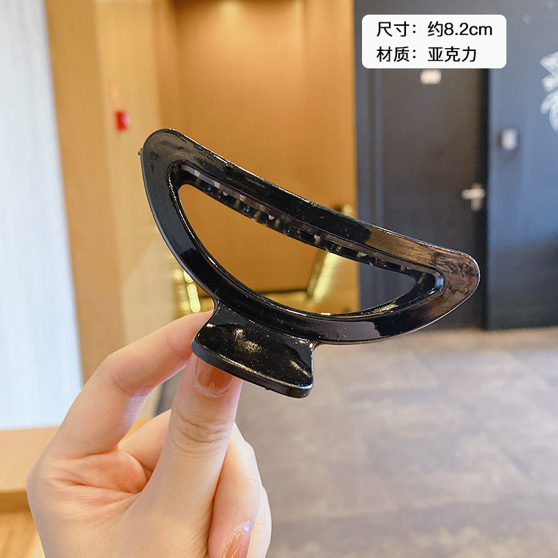 Milk Brown horquilla grande hacia atrás cabeza clip de pelo tocado de las mujeres principios de primavera de alto grado updo tiburón horquilla