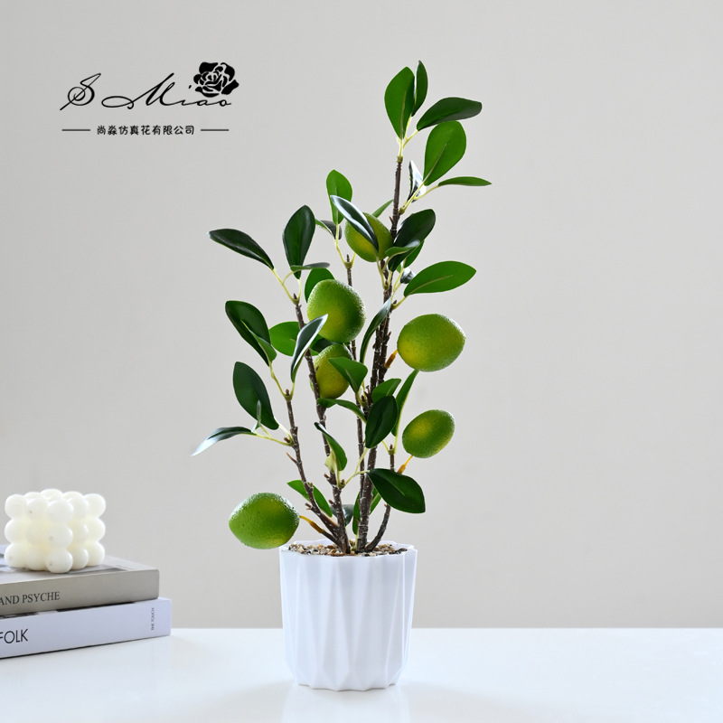 Flor artificial estilo rural fruta artificial bonsai decoración interior fábrica fuente directa flor artificial entrega de una pieza cuenca artificial image 5