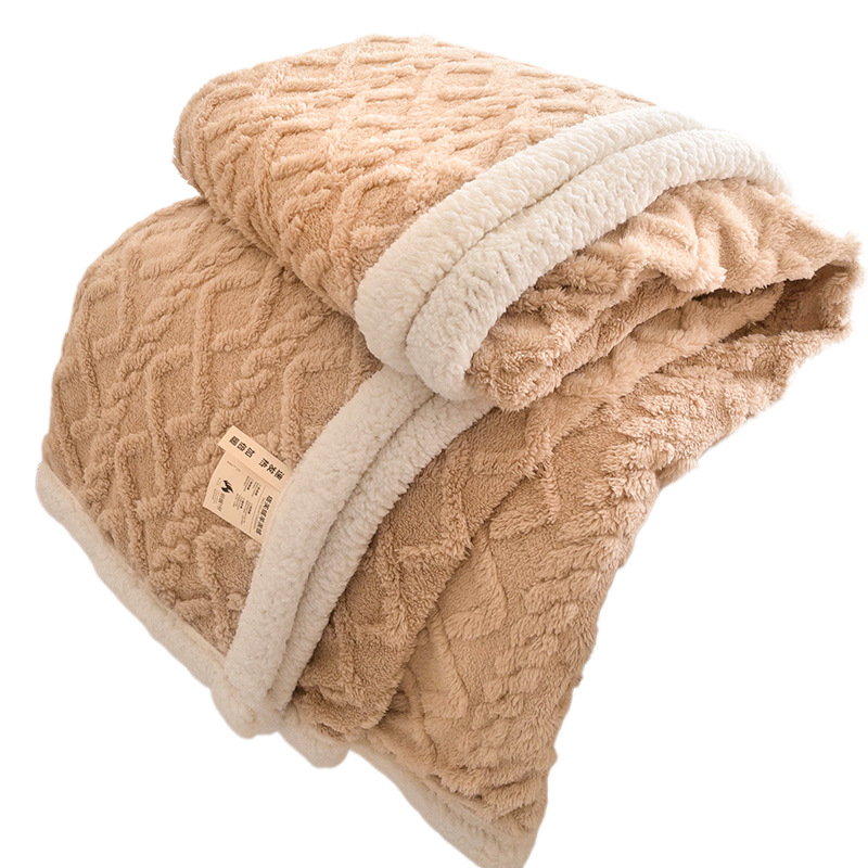 冬季加厚小毛毯办公室沙发午睡毯子单人被子羊羔法兰绒珊瑚绒盖毯|ru