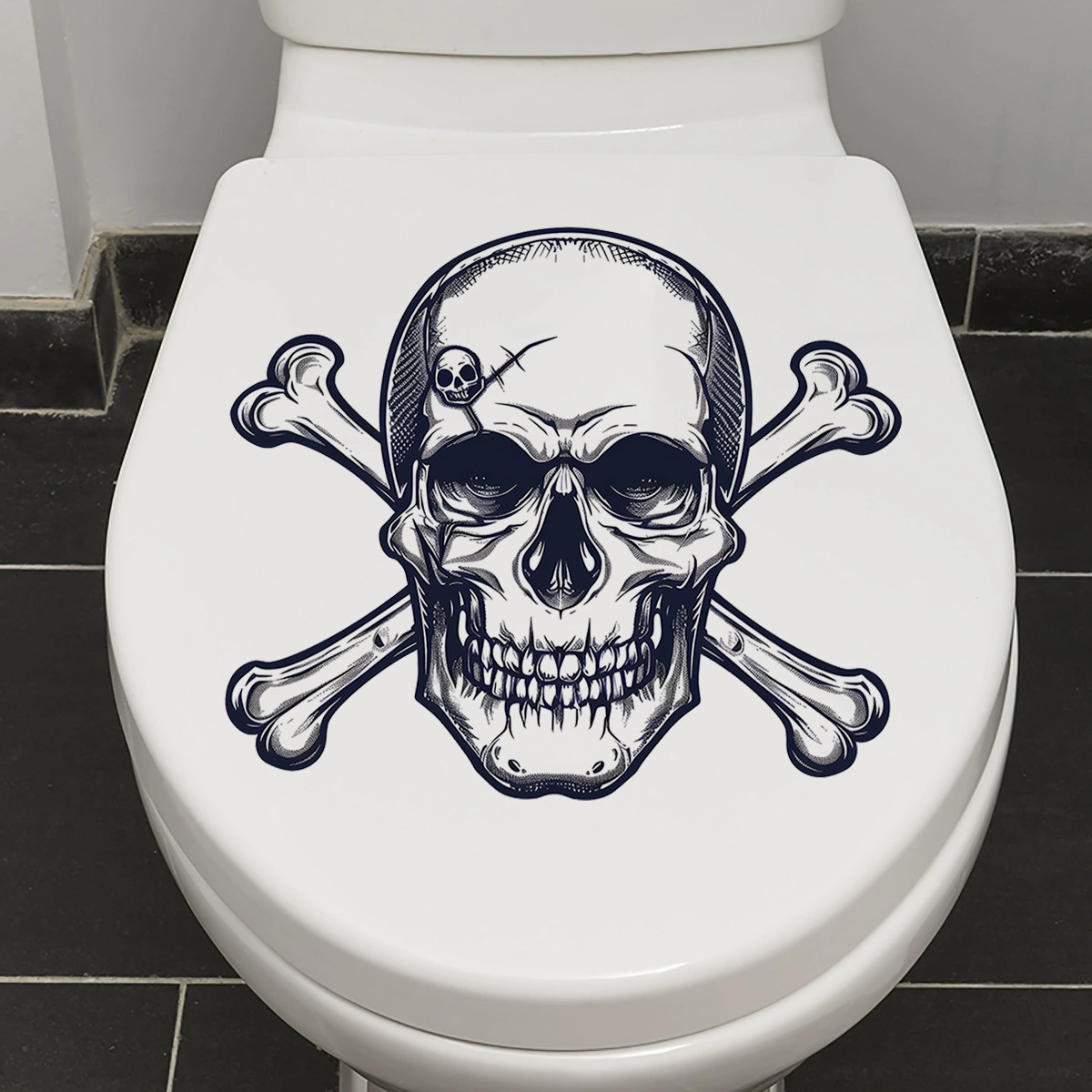 Новый ACC33264 Halloween Horror Skull Toilet Sticker туалет наклейка украшение стены