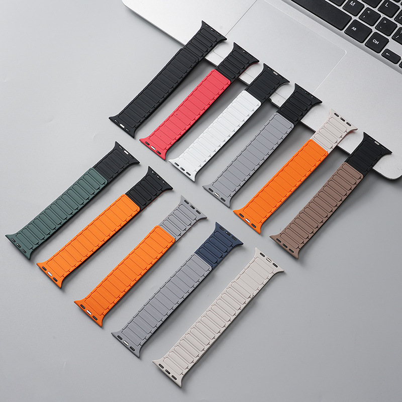 For Apple S6S7S8S9 Watch iwatch8 Strap applewatch9 Three Bead Magnetic Replacement Strap