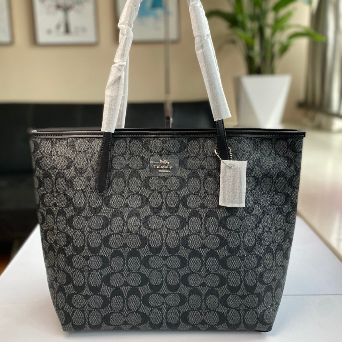 蔻家2025新款city33托特包经典老花通勤购物袋手提单肩大容量女包