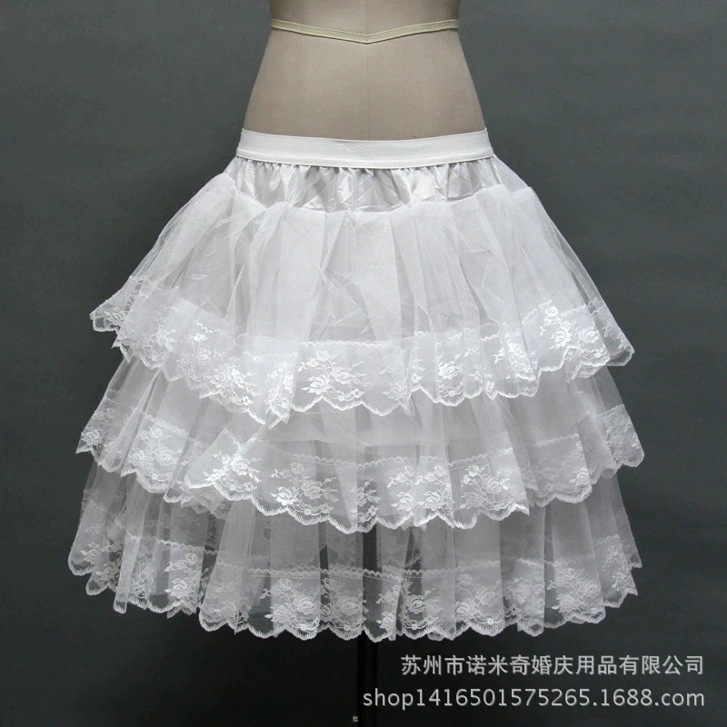 Оптовая Продажа с фабрики, детское свадебное платье, юбка, трехслойная Жесткая сетка, кружево без костей, Повседневная Нижняя юбка Лолиты
