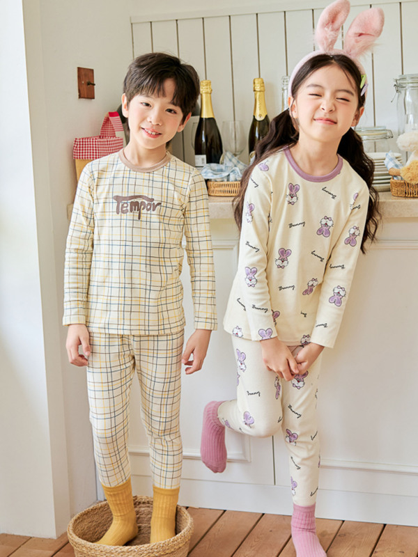 儿童秋衣秋裤纯棉男童保暖内衣中小童棉毛衫女童宝宝打底家居套装|undefined