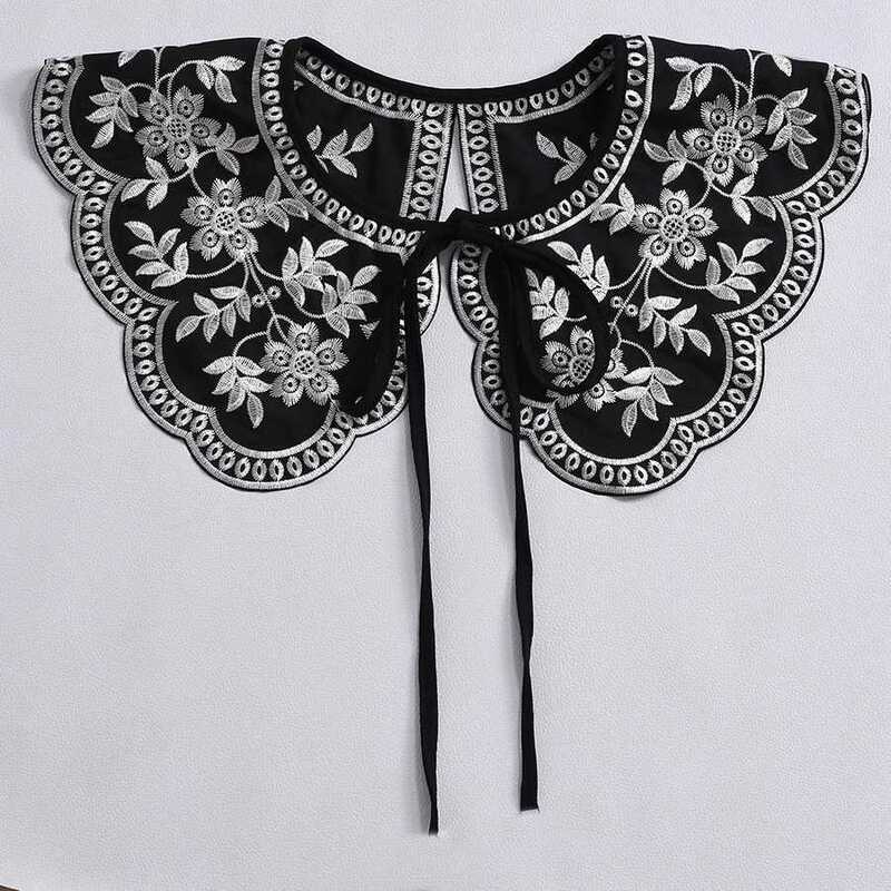 Spring and Summer Shawl Fake Collar Women's Sweater Sweater Outer Wear T-shirt Decorative Lapel Matching Skirt Lace Collar Strap Collar