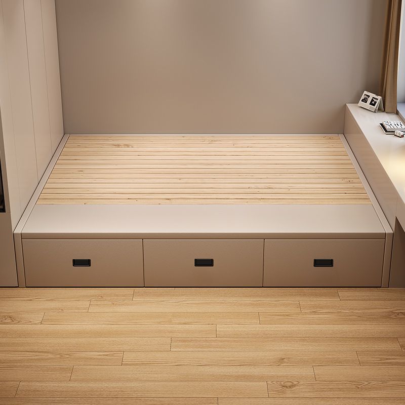 Cama de madera maciza japonesa dormitorio almacenamiento cama de almacenamiento cama de piso tatami sin cabezal de cama cama cama de piso tipo caja alta cama de piso tipo pequeño
