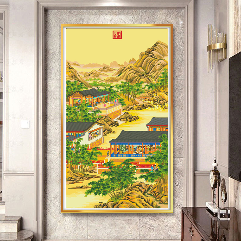 Mona Lisa real Cruz puntada Yongzheng Diciembre-Octubre pintura estatua nuevo chino pintura decorativa bordado hecho a mano