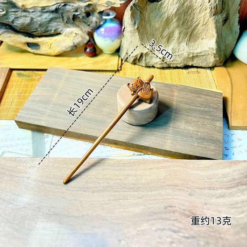 新中式金丝檀发簪木制品雕刻簪子汉服头饰古风挽发木簪高级盘发钗|undefined